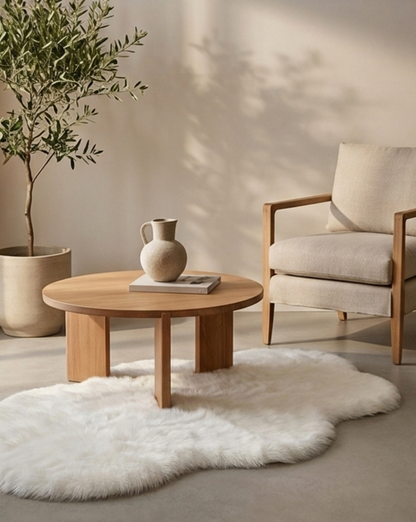 Mist Cloud-Shaped Fluffy Area Rug in Grey Plush Polyester