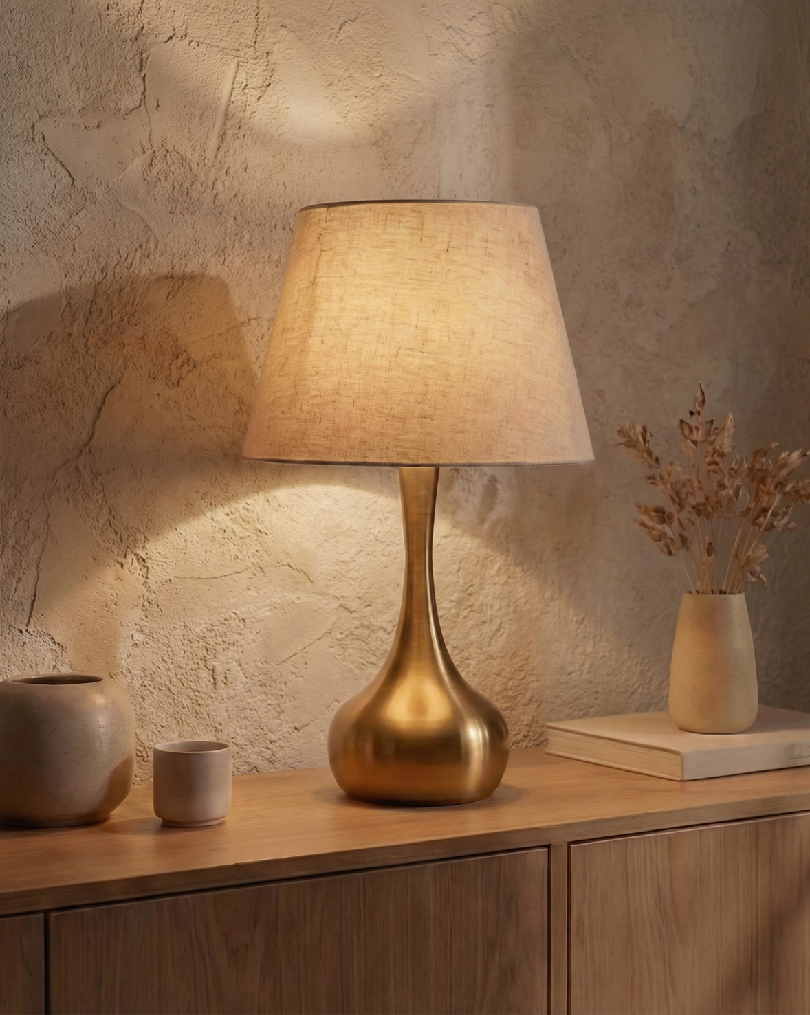 42 cm Modern Gold Table Lamp – Elegant Metal Base