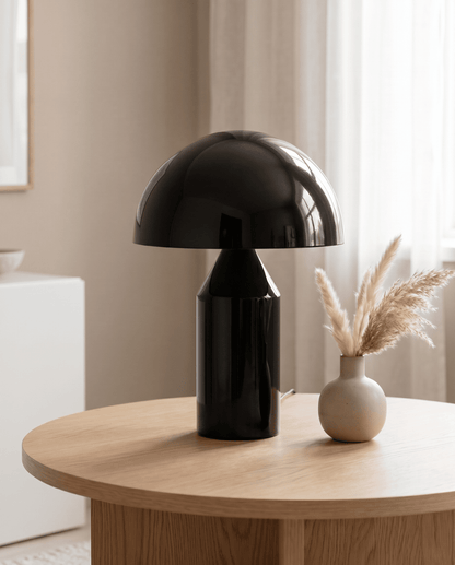 Lune Mushroom-Shaped Aluminum Table Lamp | Mushroom Lamp Black - 38x28cm