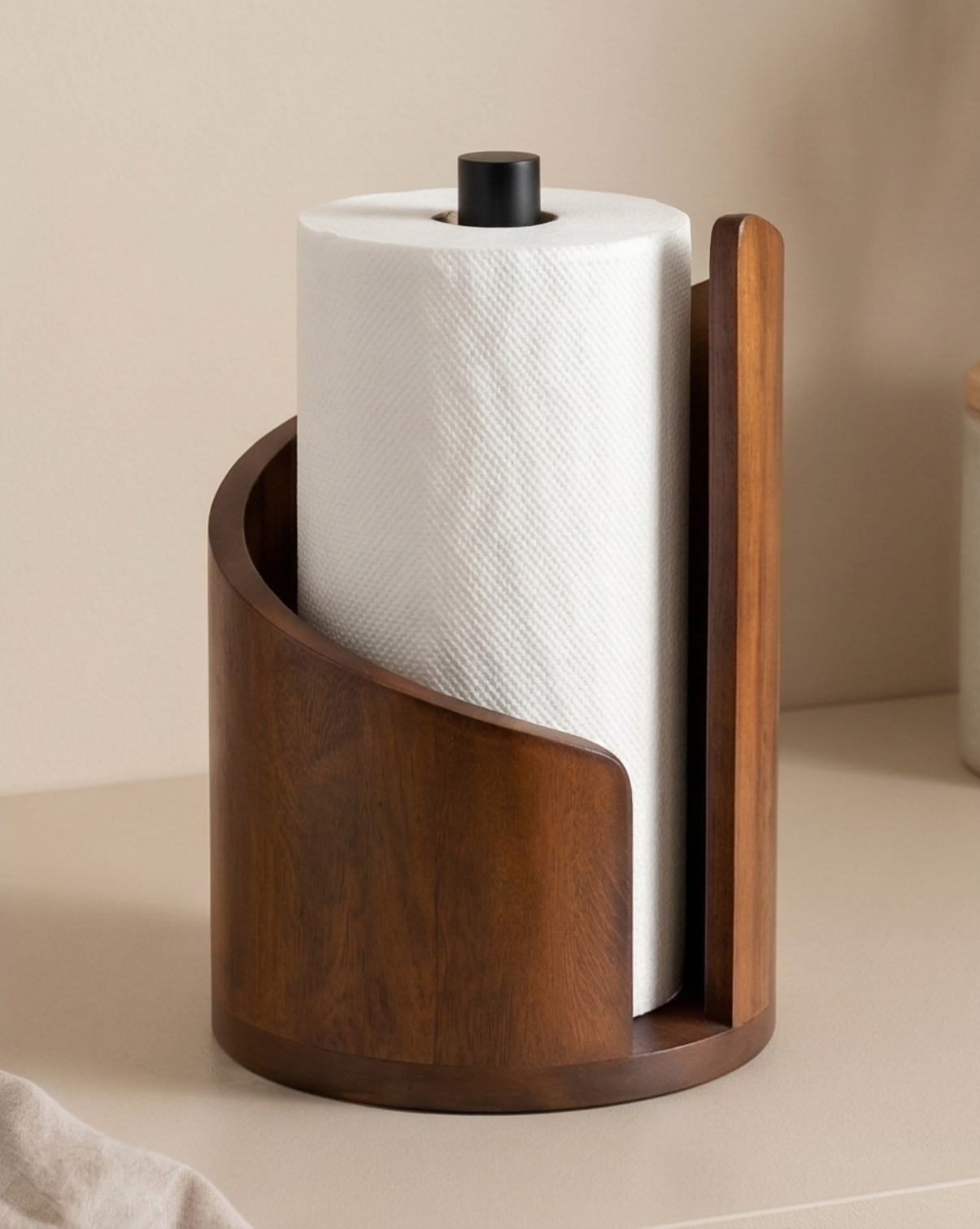Paper Towel Holder Wood – Solid Wood Design | Standing Paper Towel Holder