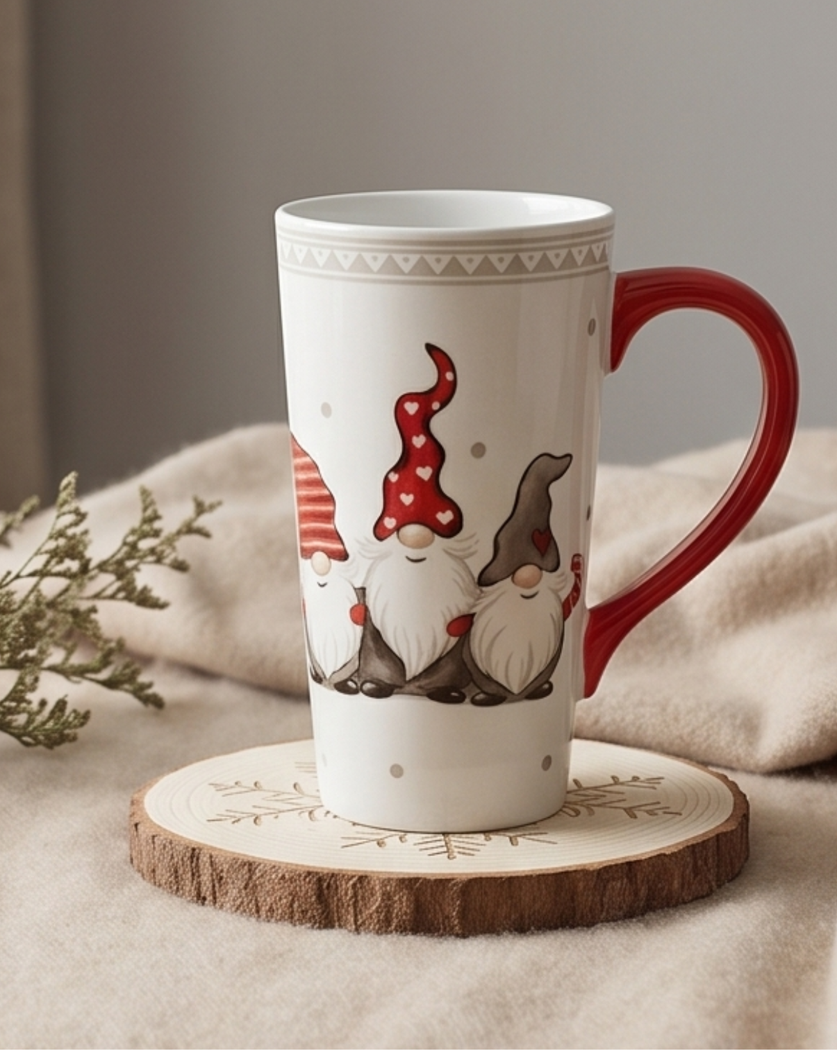 Noel Christmas Mug in White Ceramic with Santa Motif - 550 ml