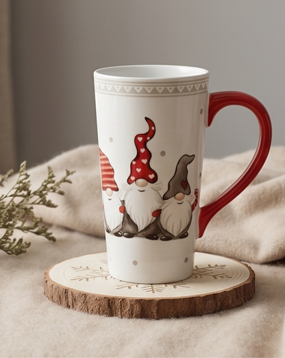 Noel Christmas Mug in White Ceramic with Santa Motif - 550 ml