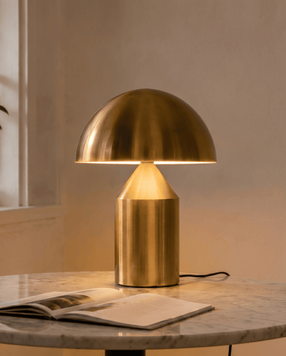 Lune Mushroom-Shaped Aluminum Table Lamp | Mushroom Lamp Gold - 38x28cm