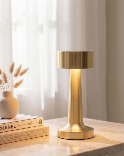 Modern Cordless Table Lamp – Rechargeable LED – Metal Finish - Silver