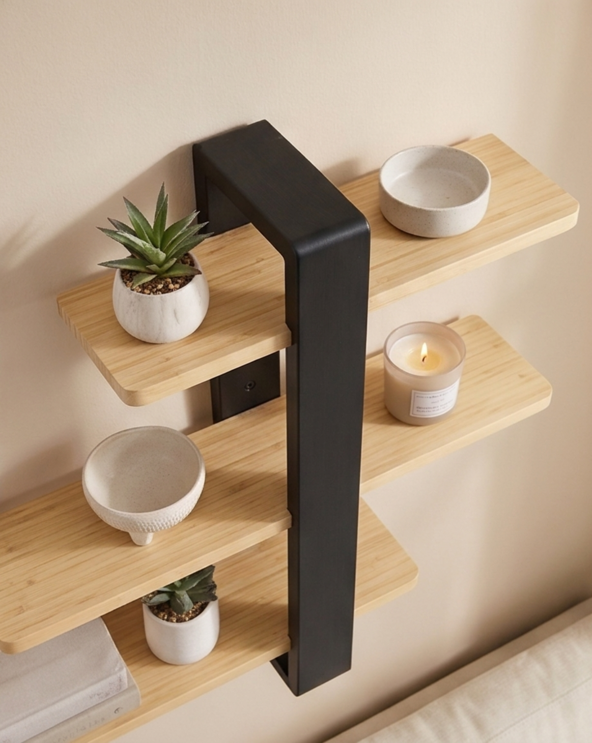 Wall Shelf Wood – Organic Design | Bamboo Wall Shelf Minimalist