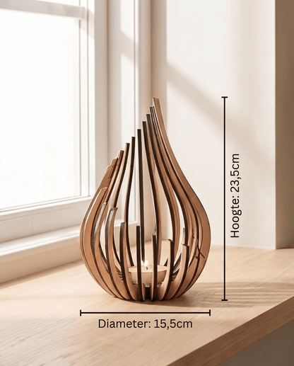 Ember Tealight Holder in Natural Wood