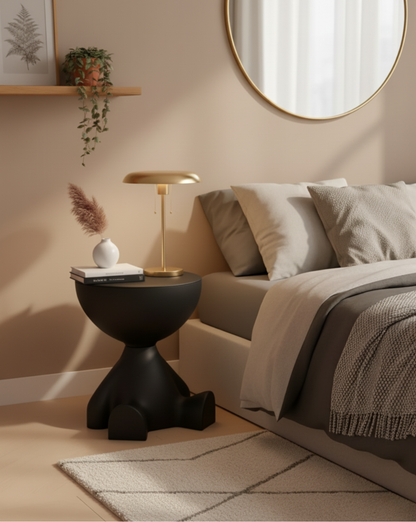 Cove Sculptural Plastic Side Table with Storage, 45 cm