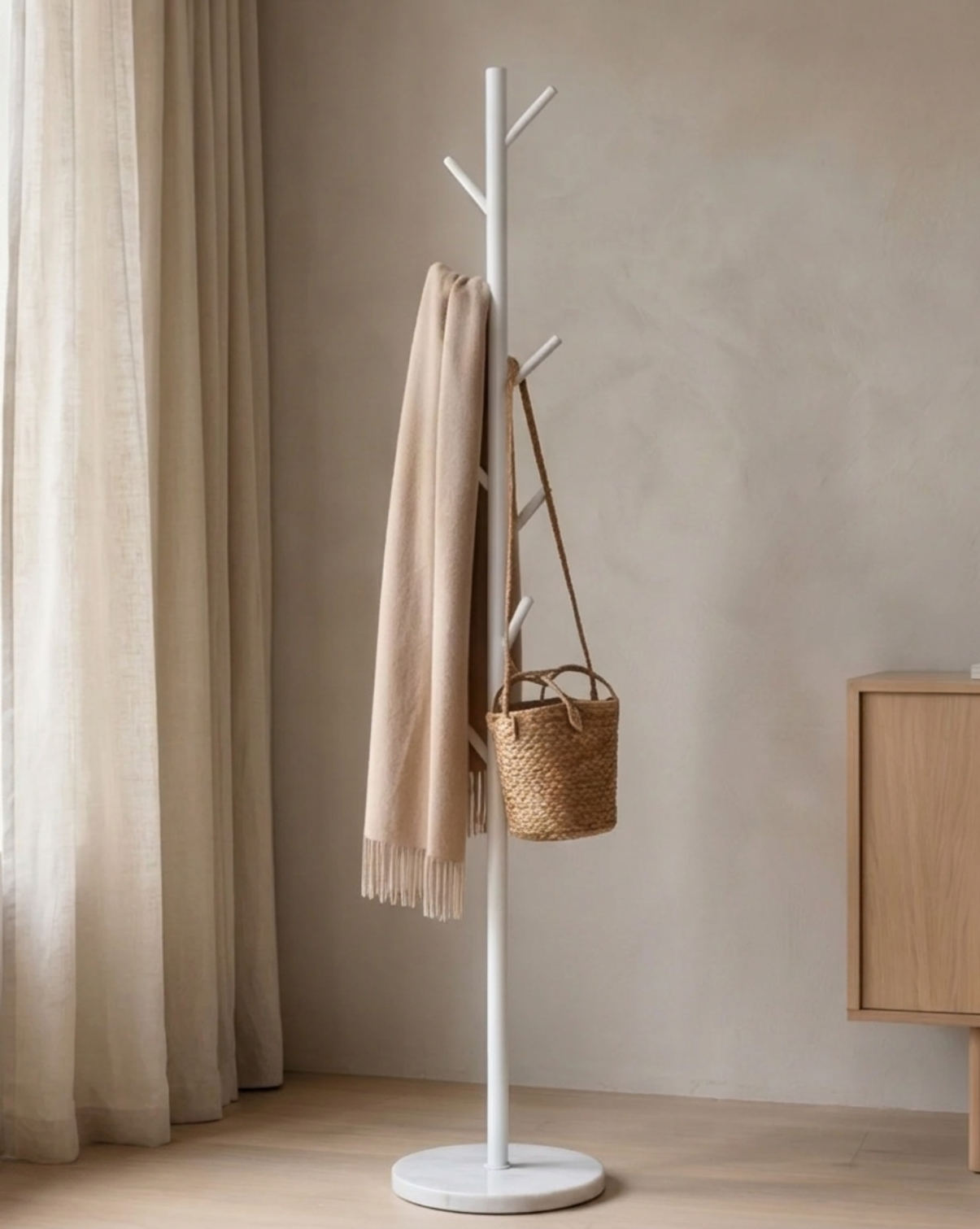 Freestanding Coat Rack Metal Black – Standing Coat Rack with 8 Hooks - Gold