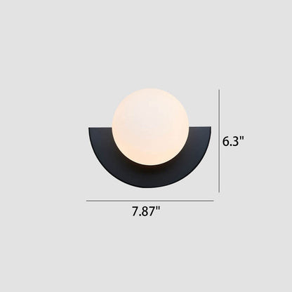 Spherical Glass Wall Sconce, Colorful Semicircle Design