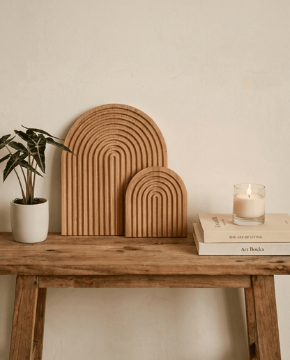 Cove Wooden Rainbow Wall Decor Set - Boho Geometric Wall Decor