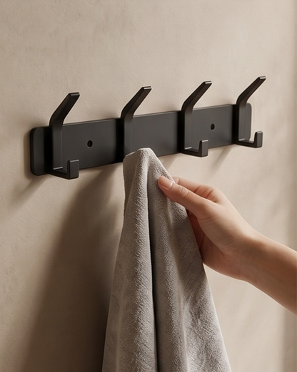 Wall Hooks Aluminum – 3, 4, 5, or 6 Hooks | Bathroom Towel Hooks - 6 Hooks