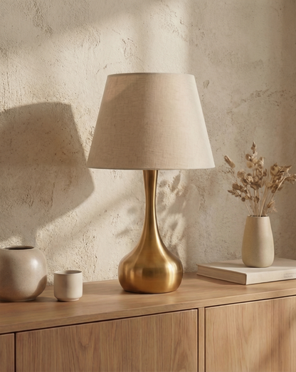 42 cm Modern Gold Table Lamp – Elegant Metal Base