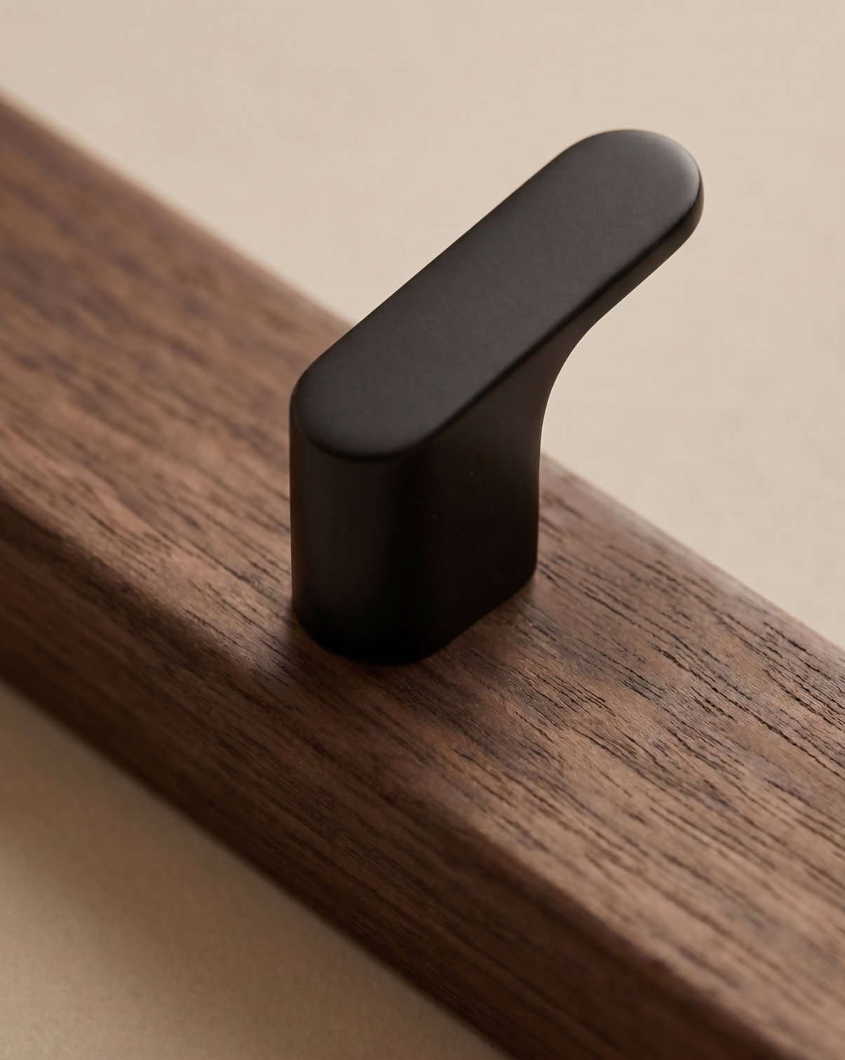 Wooden Coat Rack with Metal Hooks – Wall-Mounted | Coat Hooks - 4 Hooks