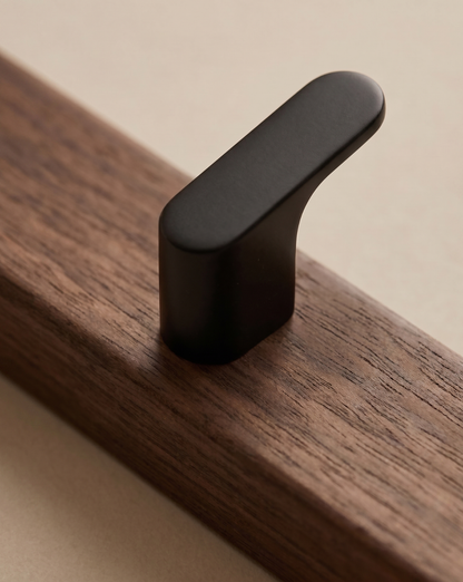 Wooden Coat Rack with Metal Hooks – Wall-Mounted | Coat Hooks - 4 Hooks