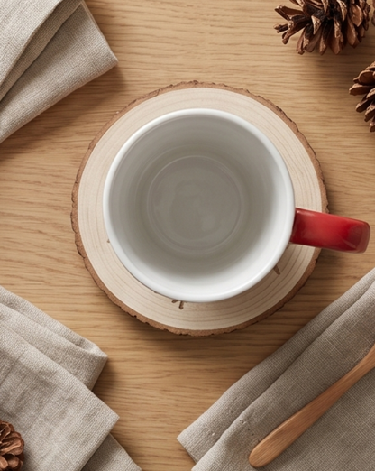 Noel Christmas Mug in White Ceramic with Santa Motif