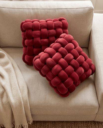 Knot Pillow Soft Geometric Design Decorative Cushion Plush, 30 x 30 cm