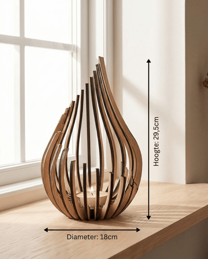 Ember Tealight Holder in Natural Wood