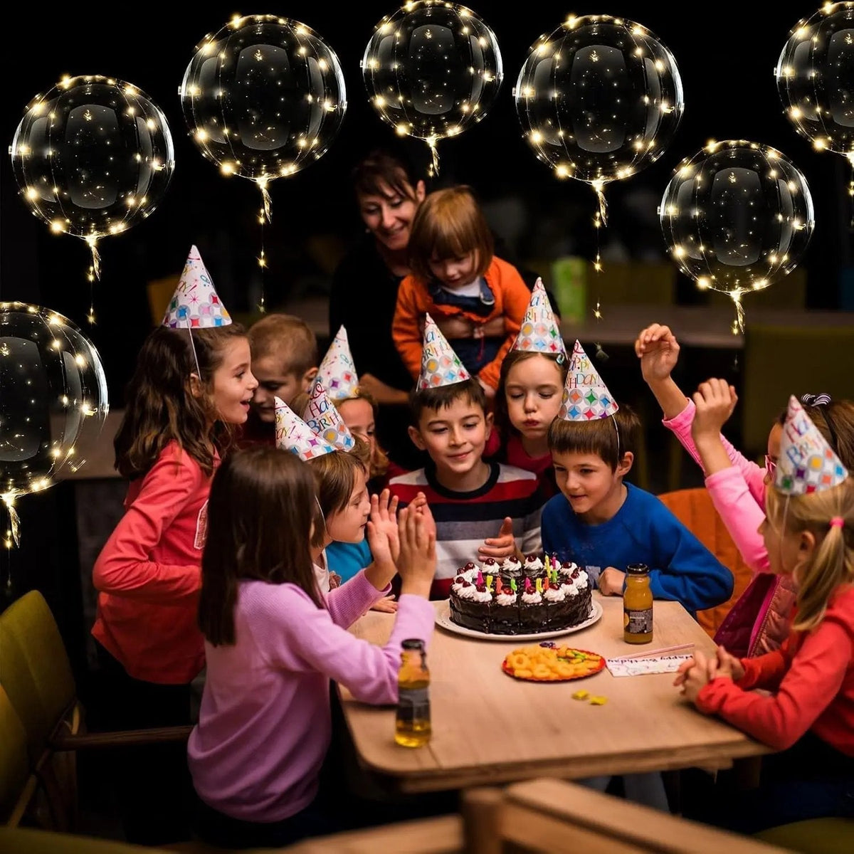 LED Balloons with Lights, Clear Balloon 45 cm, Set of 10 with Warm White Fairy Light Wire