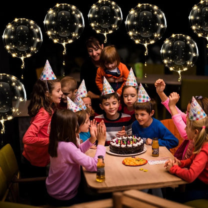 LED Balloons with Lights, Clear Balloon 45 cm, Set of 10 with Warm White Fairy Light Wire