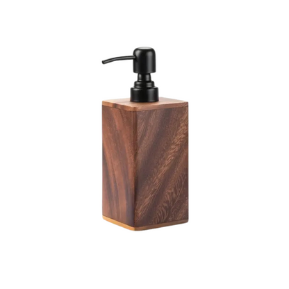 Rustic Wooden Soap and Lotion Dispenser with Matte Black Pump, for the Bathroom