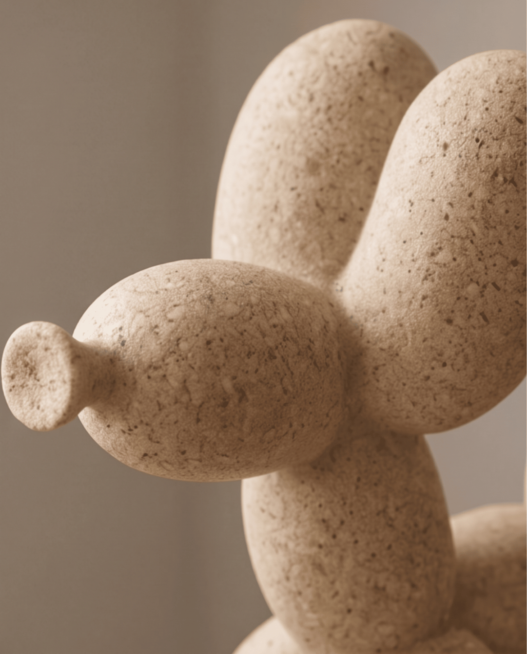 Balloon Dog Figurine Beige | Modern Decor with a Stone-Look Finish, 10 cm