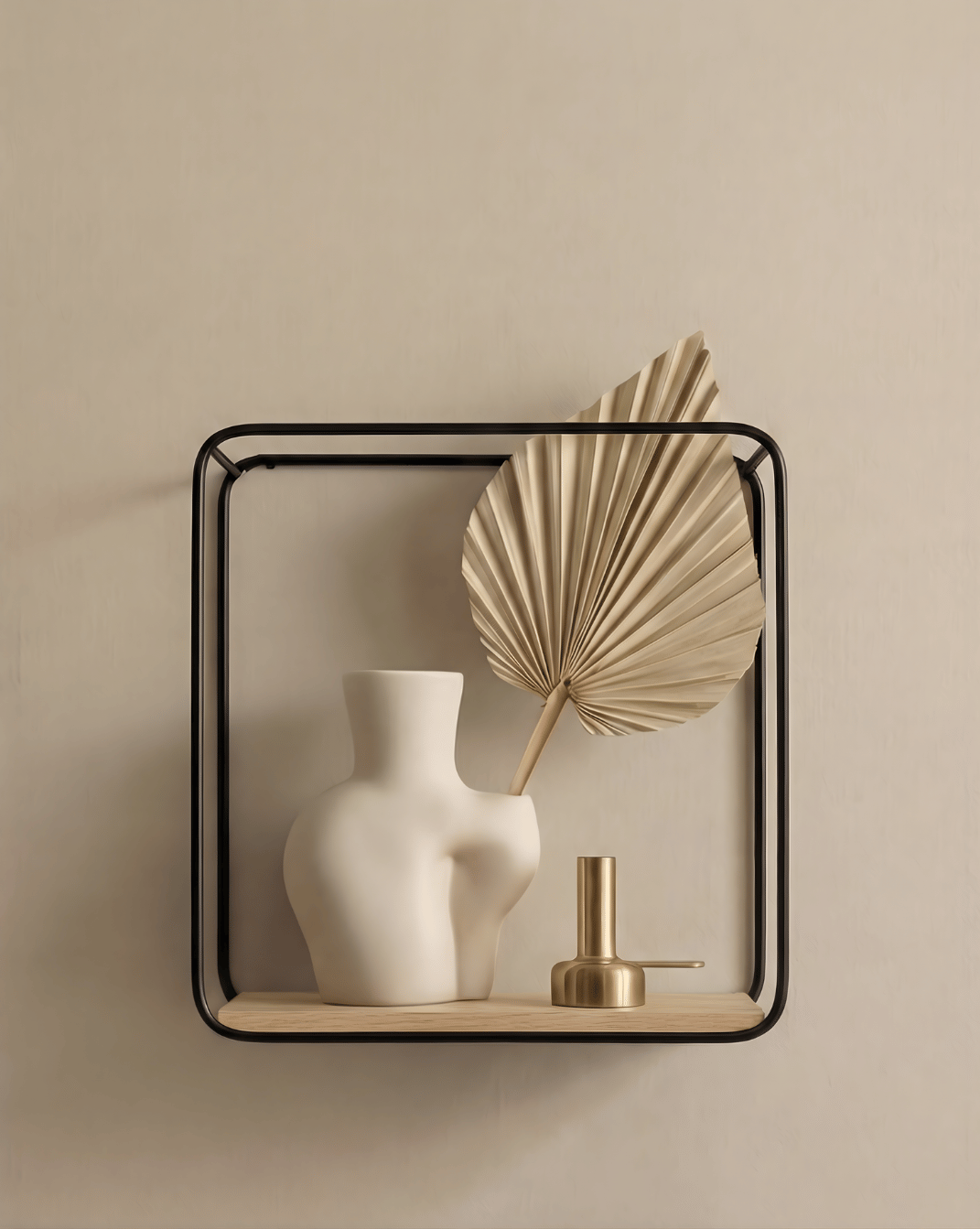 Wall Shelves 3-Piece – Wall Rack of Metal & Wood Veneer