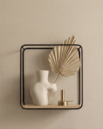 Wall Shelves 3-Piece – Wall Rack of Metal & Wood Veneer