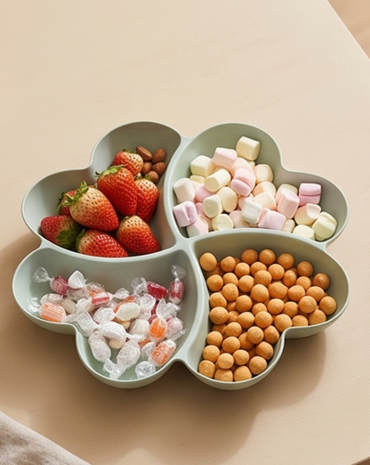Heart-Shaped Serving Tray - Food-Safe Plastic Organizer, 23 cm - Blue