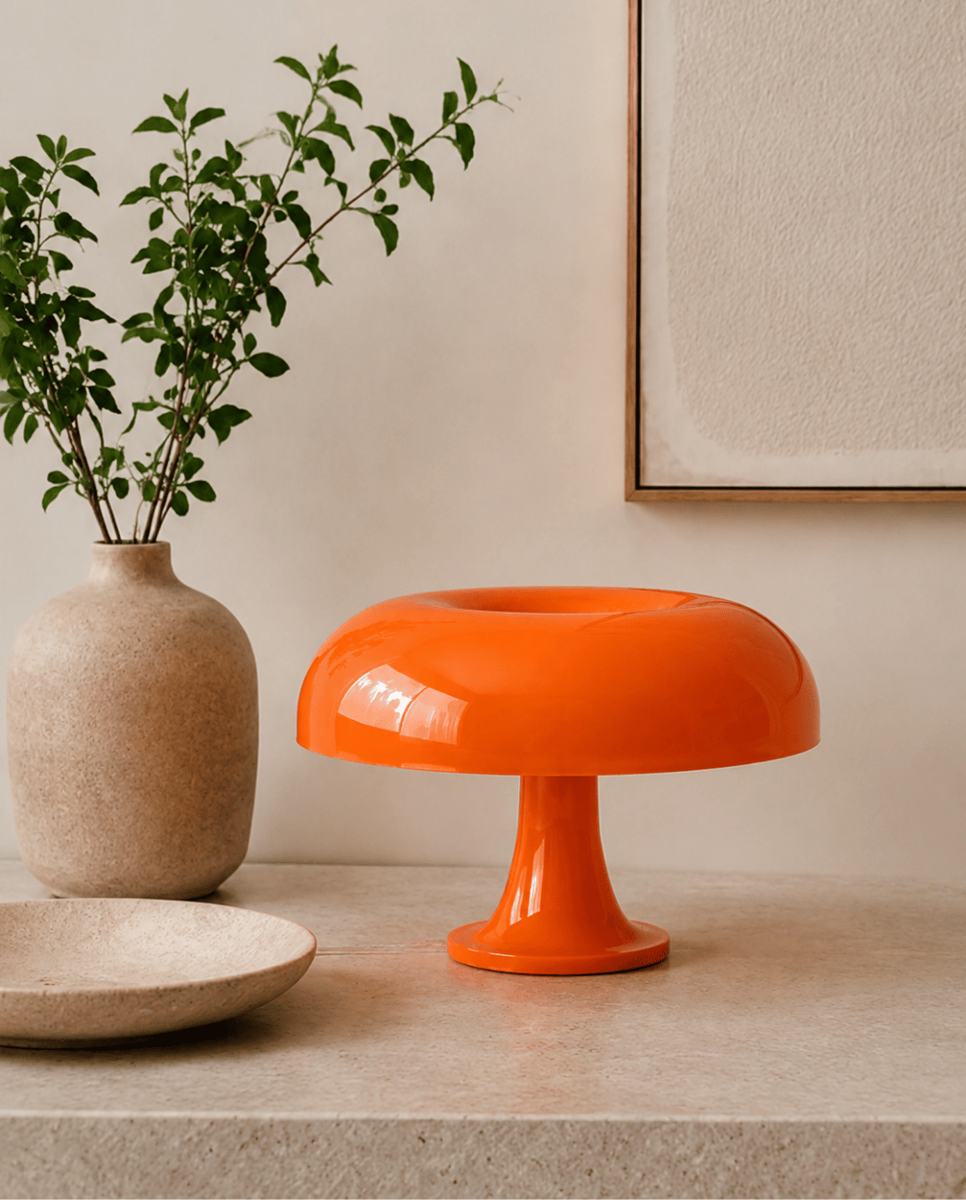 Mushroom Table Lamp - Retro Design, 32 cm
