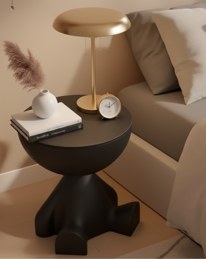 Cove Sculptural Plastic Side Table with Storage, 45 cm