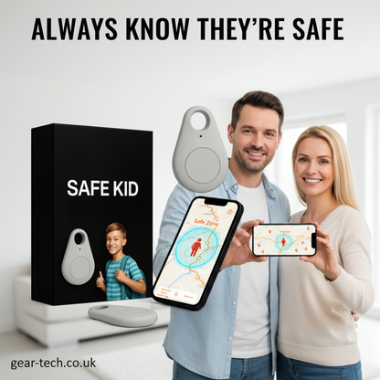 Kids GPS Tracker, Waterproof, Real-Time Location & SOS Alarm, Compact with Carry Pouch