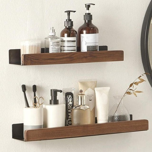 WoodHaven – Rustic Bathroom Rack with No-Drill Mounting
