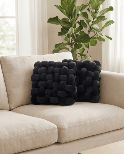 Knot Pillow Soft Geometric Design Decorative Cushion Plush, 30 x 30 cm