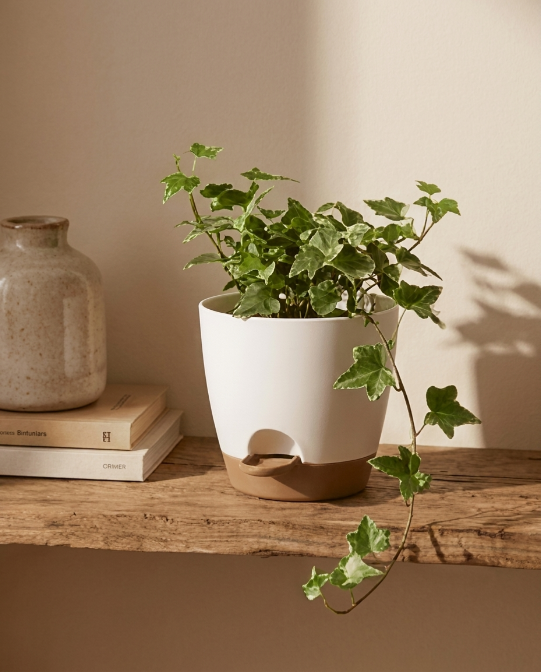 Self-Watering Plant Pot in Plastic, BPA-Free, Set of 5 - Black