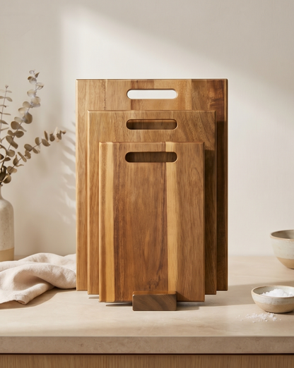 Wooden Cutting Board in Acacia Wood, Set of 3 - Set of 3