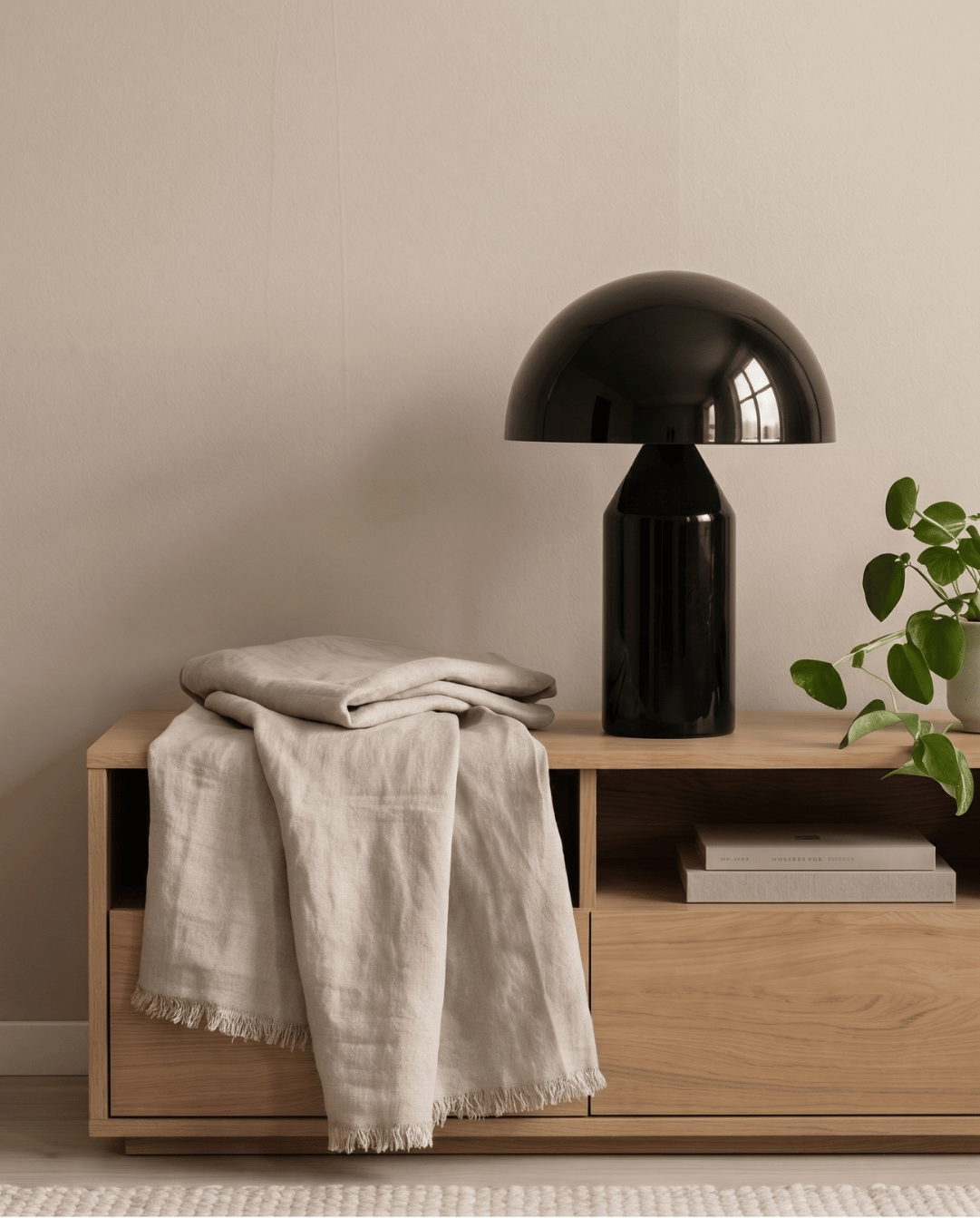 Lune Mushroom-Shaped Aluminum Table Lamp | Mushroom Lamp Black