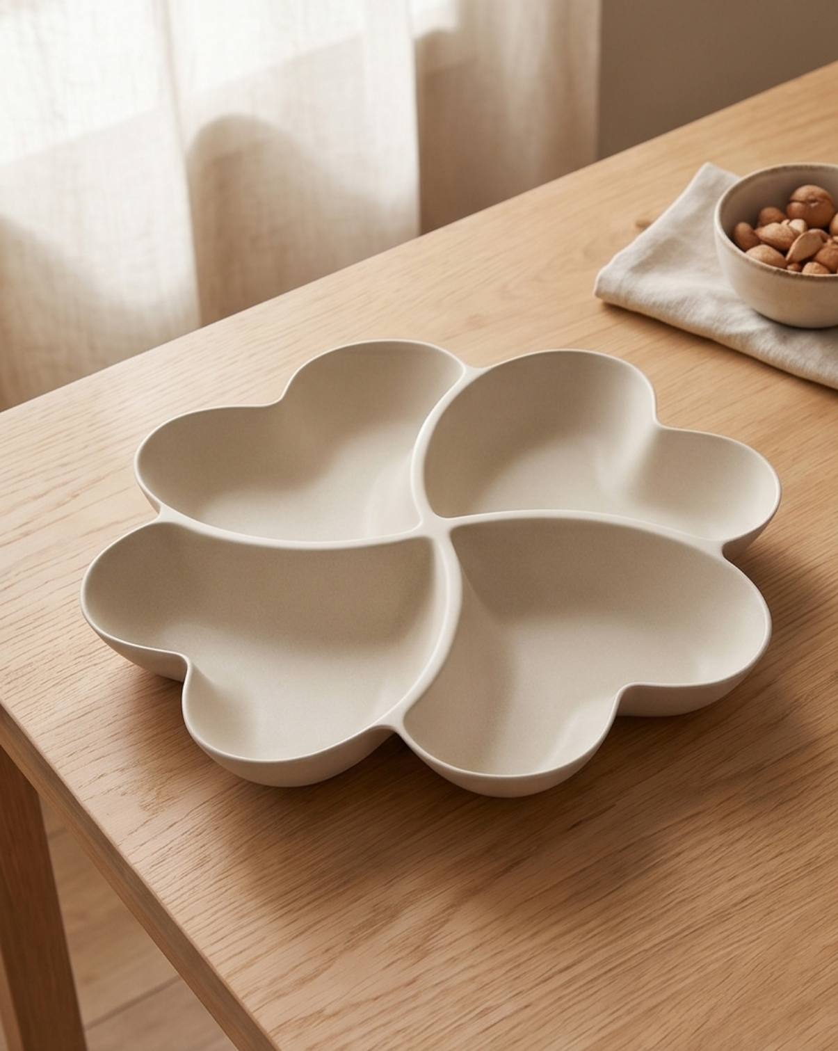 Heart-Shaped Serving Tray - Food-Safe Plastic Organizer, 23 cm - Pink