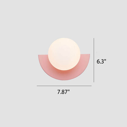 Spherical Glass Wall Sconce, Colorful Semicircle Design