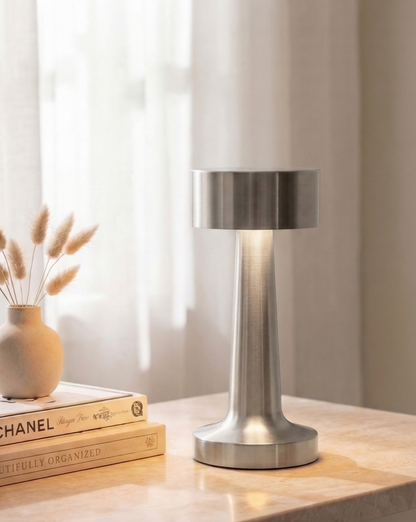 Modern Cordless Table Lamp – Rechargeable LED – Metal Finish