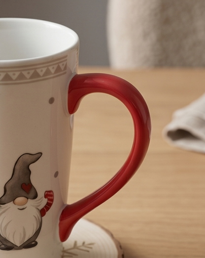 Noel Christmas Mug in White Ceramic with Santa Motif