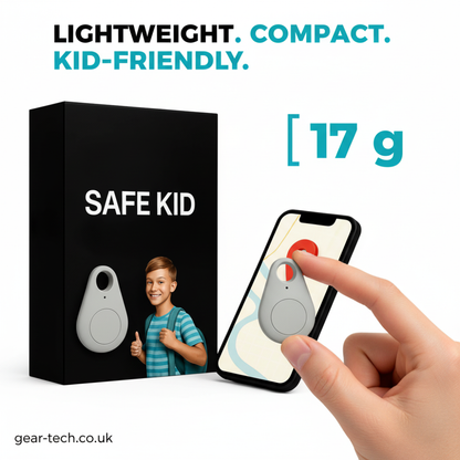 Kids GPS Tracker, Waterproof, Real-Time Location & SOS Alarm, Compact with Carry Pouch
