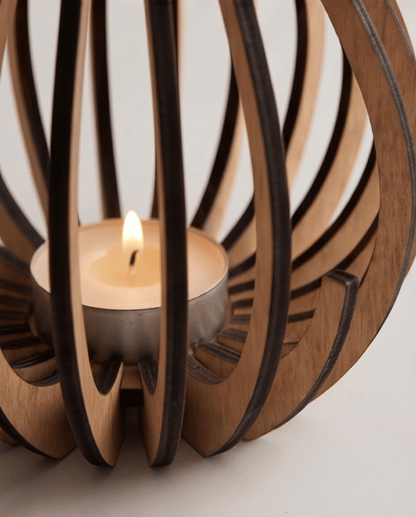 Ember Tealight Holder in Natural Wood