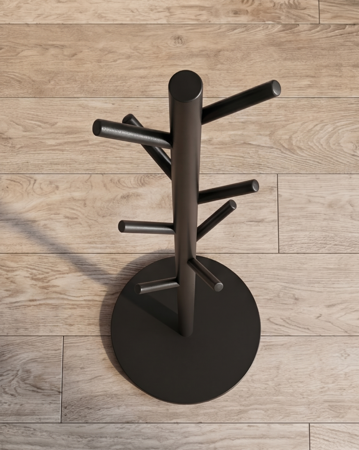 Freestanding Coat Rack Metal Black – Standing Coat Rack with 8 Hooks