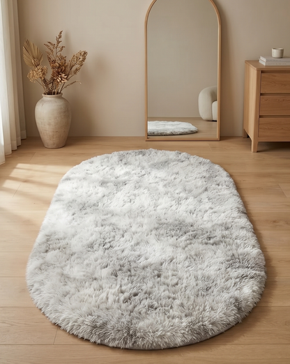 Soft Plush Shag Area Rug - Non-Slip and Machine Washable, 120 cm - Light Grey