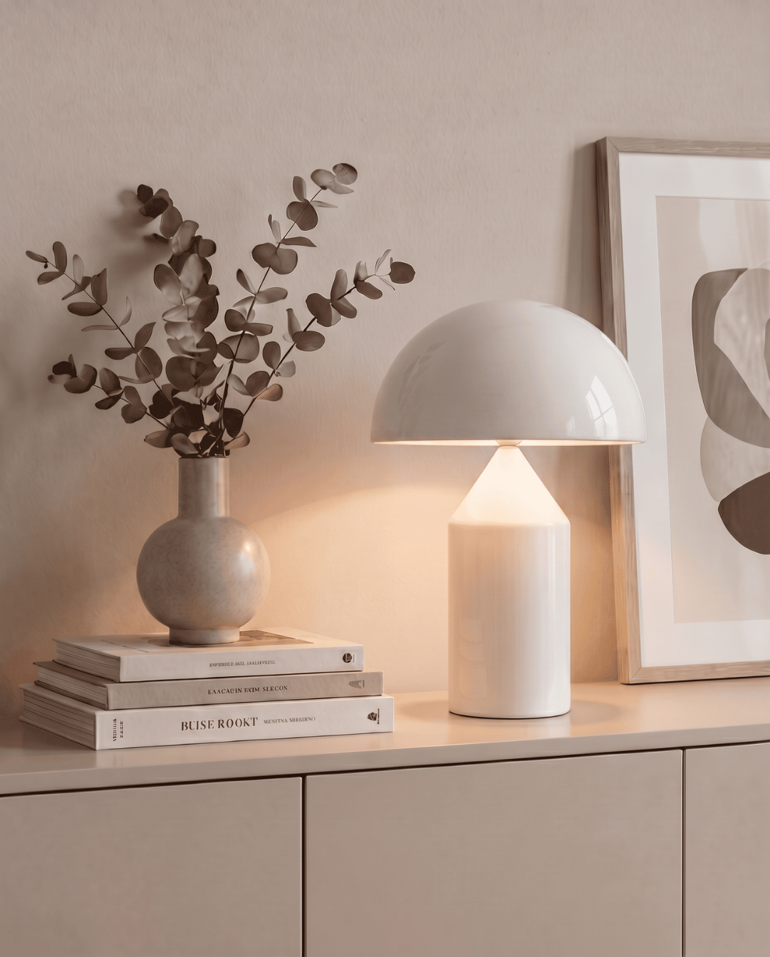 Lune Mushroom-Shaped Aluminum Table Lamp | Mushroom Lamp White
