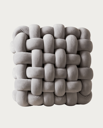 Knot Pillow Soft Geometric Design Decorative Cushion Plush, 30 x 30 cm - Yellow