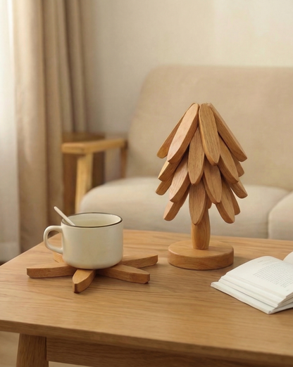 Solid Wood Coaster Set