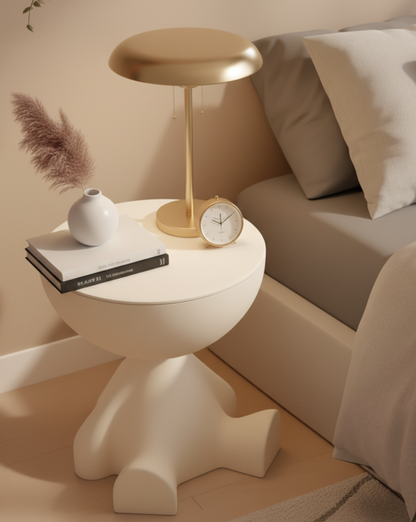Cove Sculptural Plastic Side Table with Storage, 45 cm