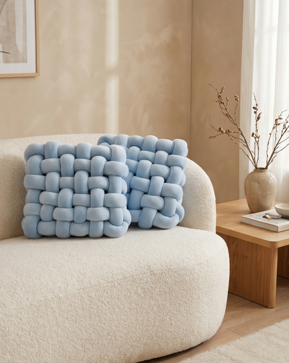 Knot Pillow Soft Geometric Design Decorative Cushion Plush, 30 x 30 cm