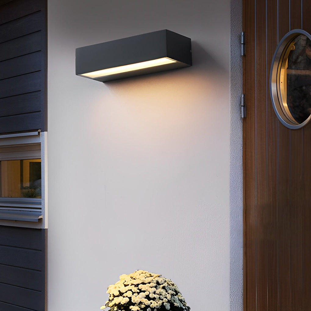 Outdoor Wall Lamp, IP65, 30 cm, Black Aluminum, LED Warm & Cool White